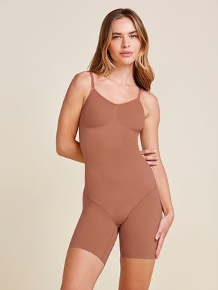 Body Com Bermuda Modelador Fit Shape Caramelo Saloon