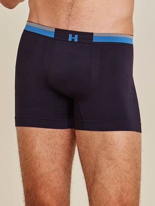 Cueca Boxer Block Sem Costura Light Azul Marinho Indigo