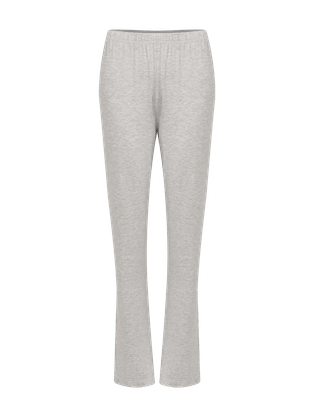 Pijama Longo Em Viscose E Renda Maternity Cinza Mescla Claro