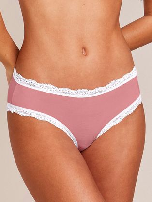 Calcinha Tanga Brasileira Em Viscose E Renda Rosa Selenita