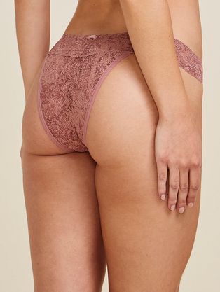 Calcinha Biquíni Em Renda Rosa Collant Com Rose Gold