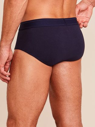 Cueca Slip Em Algodão Azul Marinho Indigo