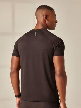 Camiseta Raglan Manga Curta Running Marrom Cafe