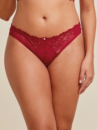 Calcinha Biquíni Em Renda Vermelho Zaire