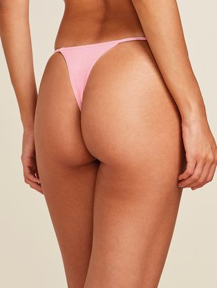 Calcinha String Fio Dental Em Microfibra Light Rosa Algodao